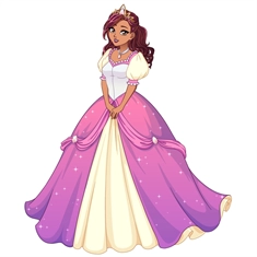 Princess Theme Pink And Ivory Royal Princess Transparent Sticker